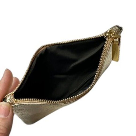 Tory Burch Metallic Gold Zipper Wristlet - Picture 5 of 6